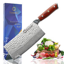 Sunnecko 7" Cleaver Knife Forged Blade 73-Layer Damascus Steel Meat Slicing Cooking Knife Razor Sharp Kitchen Knives Wood Handle 2024 - buy cheap