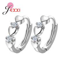 Exquisite AAA Cubic Zirconia Hoop Earrings For Women Girl Fashion 925 Sterling Silver Heart Brincos Trendy Gifts Fine Jewelry 2024 - buy cheap