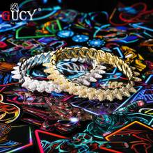 GUCY Spikes Rivet Bracelets Gold Silver Color Cubic Zirconia Round Cuban Link Fashion Hip Hop Iced Out Bracelet Jewelry For Gift 2024 - buy cheap
