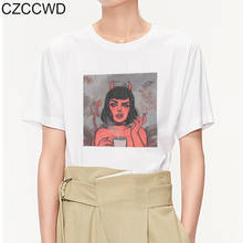 2020 nova camisa feminina casual harajuku abstrata impresso topos camiseta verão feminino estética manga curta t camisa para vetement femme 2024 - compre barato