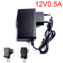12V 0.5A 500mA US EU Plug 100-240V AC к DC постоянного тока, адаптер питания Разъем 5,5x2,1 мм зарядное устройство адаптер для Светодиодные полосы света W17 2024 - купить недорого