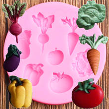 3D Vegetable Fruit Silicone Mold Radish Tomato Eggplant Cabbage Chocolate Sugar Craft Fondant Molds Cake Decorating Tools 2024 - buy cheap