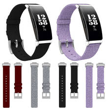 Pulseira para fitbit inspire/inspire hr coração rastreador de fitness correia lona clássica com conector de metal substituição relógio banda 2024 - compre barato