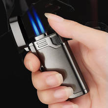 Gas Cigar Lighter Double Blue Flame Inflatable Butane Torch Jet Windproof Cigarette Lighters For Smoking Man Gift 2024 - buy cheap