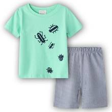 Pijamas de algodón para niños y niñas, ropa de dormir bonita de verano, traje de noche, Tops + Pantalones, 2021 2024 - compra barato
