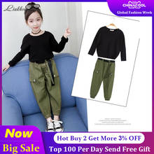 2021 Teenage Girls Clothing Set Summer Girls Clothes 2PCS Set T-shirt+Pants Outfits Suits For Girls Clothes 6 7 10 11 12 14 Year 2024 - buy cheap