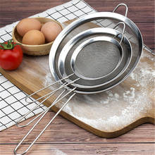 Practical Stainless Steel Fine Mesh Oil Strainer Silver Flour Sifter Sieve Colanders Flour Mesh Filter Kitchen Cooking Tools 1pc 2024 - buy cheap