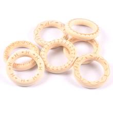 4Pcs 55mm Natural Wood Circle Single Face Pattern DIY Crafts Embellishment For Wooden Ring Children Kids Teething Ornaments 2024 - buy cheap