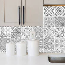 Gray Arabi Pattern Floral Ornament Ceramic Tiles Wall Sticker Stair Kitchen Home Decor Wall Decals Peel & Stick Art Wallpaper 2024 - buy cheap