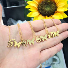 Collar bohemio con corazón de mariposa para mujer, 26 iniciales, A-Z de letras, joyería para mejor amiga, regalo de fiesta, venta al por mayor 2024 - compra barato