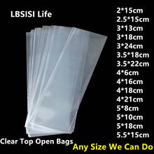 Bolsa de plástico transparente para alimentos, bolsa pequeña y larga de LBSISI Life, parte superior abierta, OPP, bolígrafo con piruleta, embalaje para galletas, regalo, 200 Uds. 2024 - compra barato