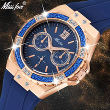 Часы наручные MISSFOX женские кварцевые, модные брендовые Роскошные водонепроницаемые с хронографом, синие 2024 - купить недорого