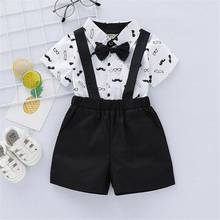 2020 Summer Newborn Toddler Baby Boys Formal Clothes Bow Romper Bodysuit Bib Pants Clothes 2pcs Outfits 2024 - buy cheap