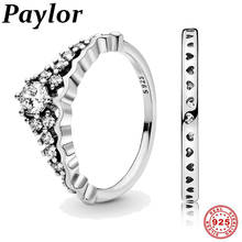 Trendy 2021 Original 925 Silver Fairy Tale Tiara Wishbone Ring For Women Wedding Engagement Pan Rings DropShipping 2024 - buy cheap