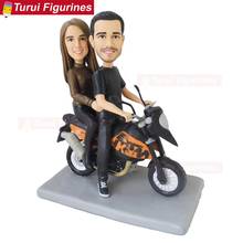 motorcycle couple statue sculpture home decorations bobblehead dolls figurines 2024 - buy cheap