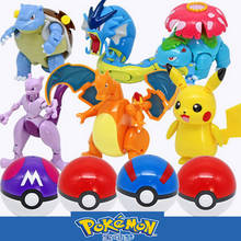 Pokemon elf bola deformação figuras brinquedos transformar pikachu charizard squirtle figura de ação modelo bonecas presentes das crianças 2024 - compre barato