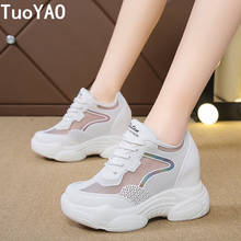 Women Summer Mesh Platform Sneakers Trainers White Shoes 8CM High Heels Wedges Outdoor Shoes Breathable Casual Shoes Woman 2021 2024 - buy cheap