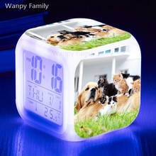 Pet Dog Cat Alarm Clocks Children's birthday gift multi-function color change alarm clock Large screen electronic digital clock 2024 - buy cheap