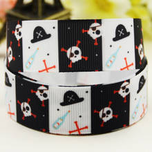 22mm 25mm 38mm 75mm pirate Cartoon printed Grosgrain Ribbon party decoration 10 Yards X-03312 2024 - buy cheap