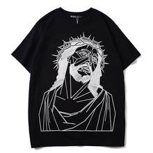 2020 New Arrival O-neck Knitted Print T Shirt Brand Clothing Tshirt Homme Short Sleeve Jesus Dress Popular Logo Loose Cotton  2024 - buy cheap