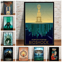 Bioshock rapture vídeo game filme quente poster imprime arte da parede pintura da lona cartaz imagem para sala de estar decoração casa 2024 - compre barato