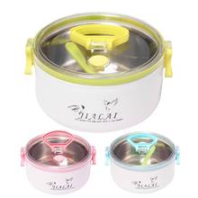 Portable Round Stainless Steel Bento Lunch Box Leakproof Food Container with Lid 2024 - buy cheap