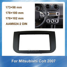 Moldura multimídia para mitsubishi colt 2007, kit de painel estéreo com leitor de dvd, moldura preta e cinza 2024 - compre barato