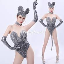 Nova prata mulheres cosplay bodysuit bar sexy gogo dança roupas lantejoulas trajes de palco tour 2024 - compre barato