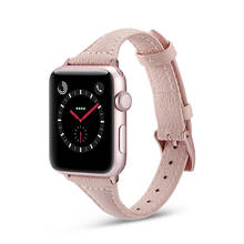 Тонкий кожаный ремешок для apple watch band 44 мм 40 мм 42 мм 38 мм, браслет для iwatch band, браслет для apple watch 6/5/4/3/2/1 2024 - купить недорого