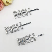 Ins hot Words hair clips Letters Hairpins RICH Letters Hair Clip Fashion Hair Jewelry for Women 2024 - buy cheap