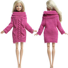 Suéter de muñeca de alta calidad, abrigo de algodón 100% hecho a mano, vestido, falda, ropa de fiesta de invierno, accesorios para muñecas Barbie, juguetes de 12 pulgadas 2024 - compra barato