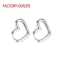 Real 925 Sterling Silver Minimalist Style Heart Hoop Earrings For Women Ear Hoops Brincos Engagement Statement Jewelry 2024 - buy cheap