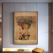 Póster de jardinería con cabeza de maceta para decoración del hogar, cartel impreso de Arte de jardín, decoración del hogar de amantes de la música, fácilmente distressed By Music and Garden 2024 - compra barato