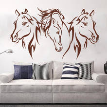 Cartoon 3Pcs Horse Head Wall Sticker Bedroom Children Room Unicorn Horse Animal Head Wall Decal Living Room Vinyl Home Decor 2024 - buy cheap