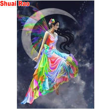 Diamond Painting Cross Stitch Full Square/Round Drill moon fairy woman 5D Diamond Embroidery Mosaic Picture diy home decor 2024 - buy cheap