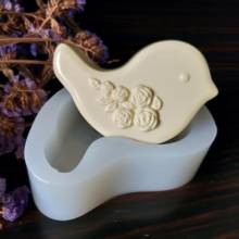 DW0159 PRZY Silicone Mold Rose Soap Molds Gypsum Chocolate Candle Candy Mold Clay Resin Cute Bird with Flower Moulds 2024 - buy cheap