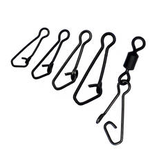 Accesorios de pesca de carpa 20 piezas, gancho de presión rápido, Clips giratorios, aparejo de cambio rápido de carpa negro mate, Conector de cebo 2024 - compra barato