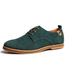 Zapatos informales de tendencia de Inglaterra, zapatos de vestir de cuero Oxford de ante para hombre, zapatos planos de hombre, tallas grandes, hombres de marca 2024 - compra barato