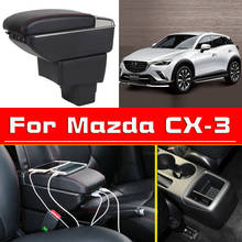 Кожаный Автомобильный подлокотник для Mazda CX-3 центральный консольный ящик для хранения 2024 - купить недорого
