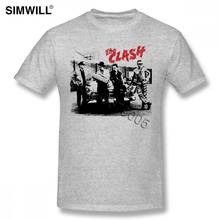 Мужская стильная футболка с коротким рукавом UK Punk Rock The Clash, футболка из эко хлопка с круглым вырезом, облегающие футболки, рок одежда 2024 - купить недорого