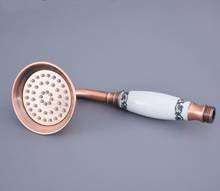 Antique Red Copper Telephone Style Ceramics Hand Held Bathroom Shower Head Whh123 2024 - buy cheap