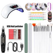 Nail Kit 45W UV LED Lamp For Manicure Gel Nail Files Set Kit Gel Varnish Electric Nail Drill Manicure Sets Nail Art Tools 2024 - buy cheap