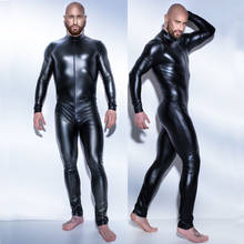 Мужское сексуальное нижнее белье, лакированный кожаный костюм, облегающее, искусственная кожа, сценическое эротичное нижнее белье, боди 2024 - купить недорого