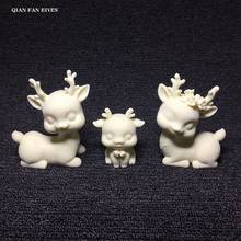 Cartoon cute sika deer figurine Home decoration accessories Car office decoration Gift three-piece statue  free shipping 2024 - buy cheap