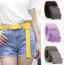 Men Women Automatic Fashion Nylon Canvas Belt Buckle Fans Canvas Belt Thicken Long Cloth Belts Knitted Waistband 2024 - buy cheap