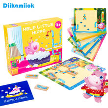 Wooden Toy Help Little Hippo Bathing Kids Logical Thinking Training Pipeline Toys for Children 3D Puzzle Board Strategy Games 2024 - buy cheap