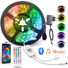 A música 5m 10m 15m de bluetooth conduziu a fita flexível da tira 12v do diodo dos luces da fita do rgb 5050 smd para a decoração da casa