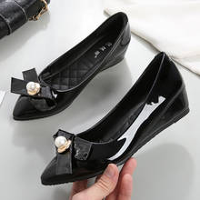 5-Style Patent leather Internal increase pointed toe loafers wedges moccasins shoes women solid shallow slip on woman flats 2020 2024 - buy cheap