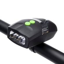2 в 1 велосипедный Звонок светильник головной светильник светодиодный велосипед светильник спереди с колокольчиком, фара для горного велосипеда 4-звуки сигнализации Динамик 2024 - купить недорого