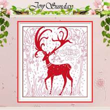 Merry Christmas(6) Deer Counted Cross Stitch 11 14CT Cross Stitch Sets Wholesale Chinese Cross-stitch Kits Embroidery Needlework 2024 - buy cheap